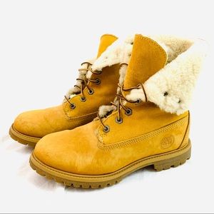 Timberland Boots Suede Nubuck Sherpa Fleece 7.5M